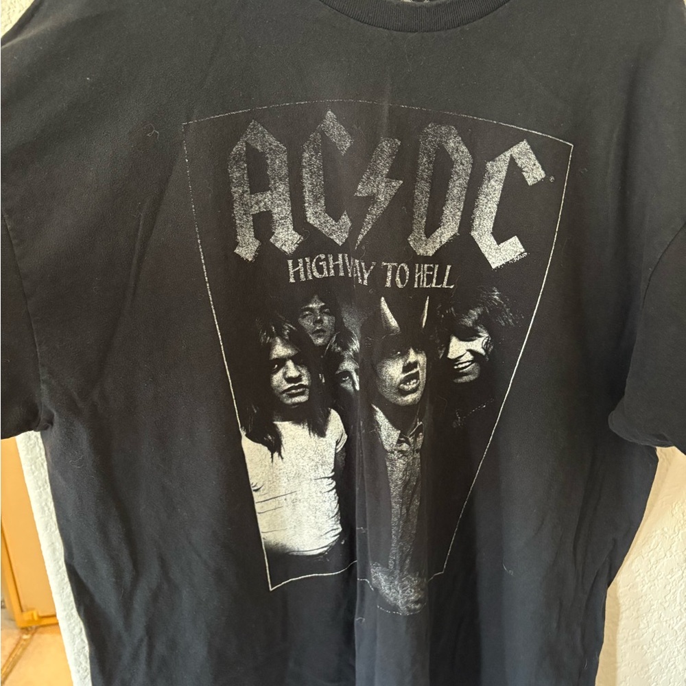 AC/DC Black and Silver Graphic Tee